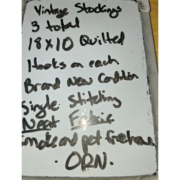 Set Of 3 Quilted Christmas Stockings Vintage-Inspired Designs Floral Victorian L - Picture 10 of 10